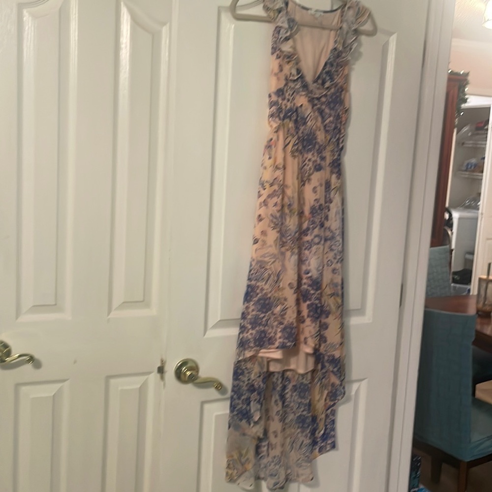 Leith floral sleeveless hi low dress size XS
